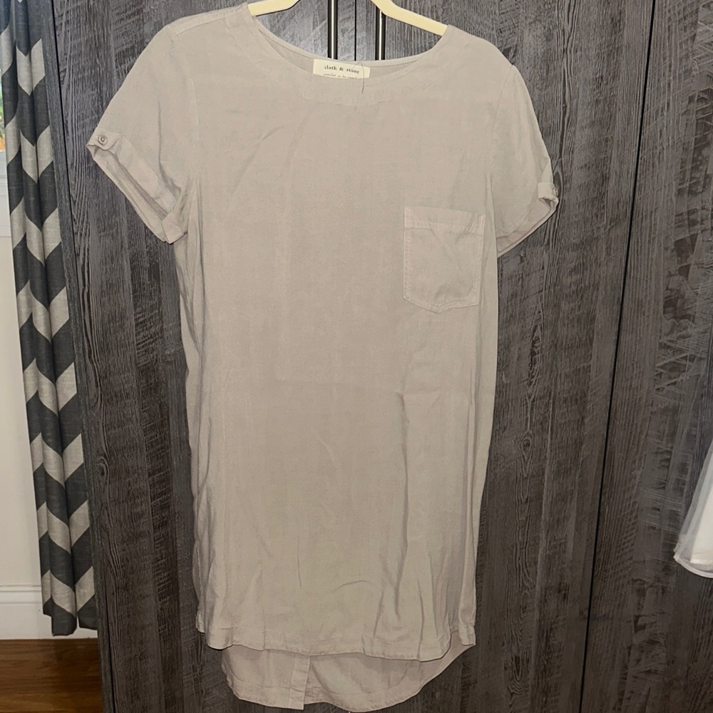 cloth & stone Soft Gray Mini Dress